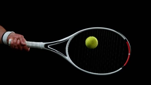 テニス選手の超スローモーションボールを打つ 高速シネマカメラ 1000Fpsで撮影 速度ランプ効果 — ストック動画