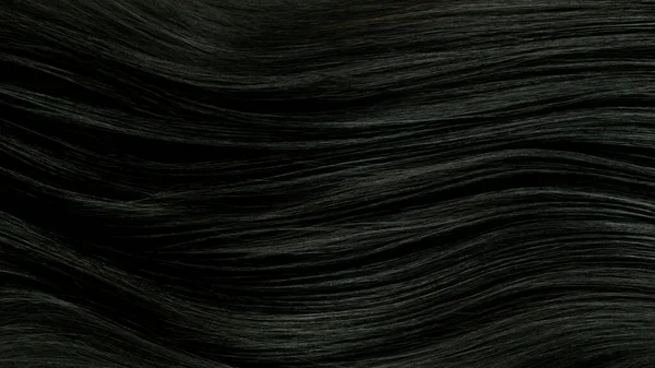 Κοντινό Πλάνο Πολυτελή Ίσια Και Γυαλιστερά Μαύρα Μαλλιά Αφηρημένο Φόντο — Φωτογραφία Αρχείου