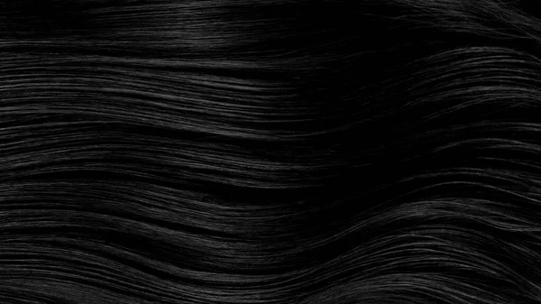 Pendekatan Pada Rambut Hitam Yang Mewah Dan Mengkilap Latar Belakang — Stok Foto
