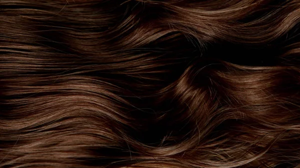 Closeup Luxurious Curly Brown Hair Highlights Abstract Background — Stock Photo, Image