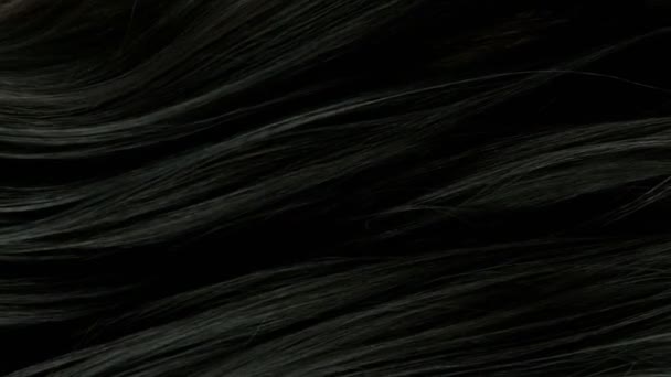 超慢动作的波浪形黑发的细节 用高速摄像机拍摄 每秒1000帧 — 图库视频影像