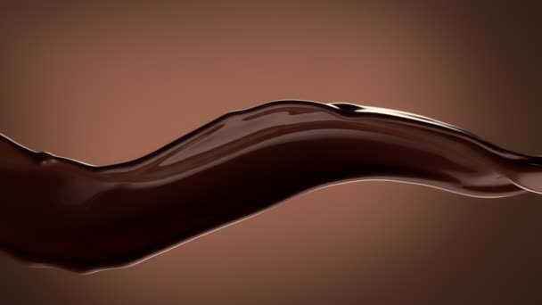 Super Slow Motion Rotating Dark Hot Melted Chocolate Splash Close — 图库视频影像