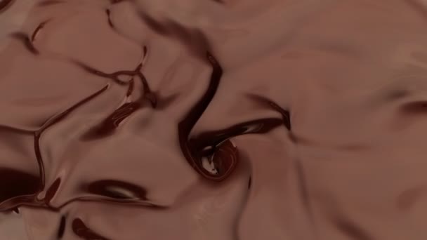 Super Slow Motion Dark Hot Melted Chocolate Splashing Κοντινό Πλάνο — Αρχείο Βίντεο