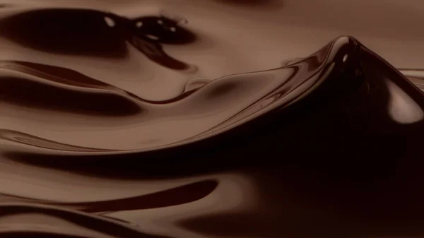 Melted Chocolate Detail Floating Surface Abstract Sweet Background — Fotografia de Stock