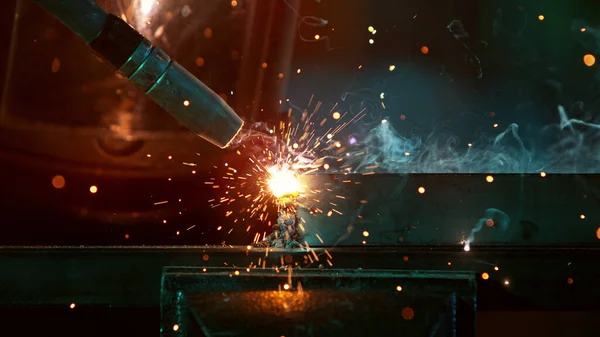 Welder Welding Technical Steel Industrial Steel Welder Factory — Stock Fotó