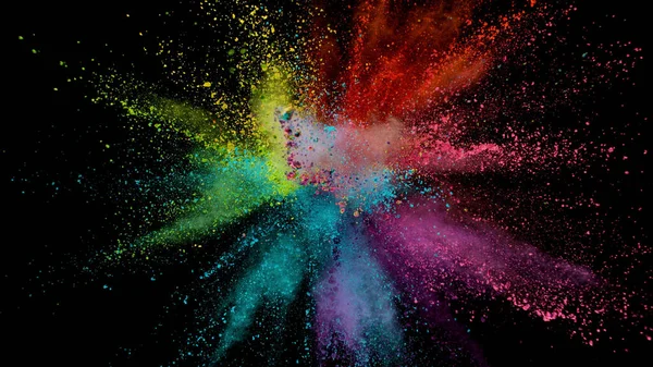 Explosión Polvo Color Abstracto Polvo Primer Plano Fondo Explosión Colorida — Foto de Stock