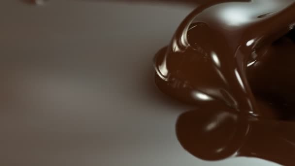 Super Slow Motion Dark Hot Chocolate Splashing Nagrywane Szybką Kamerą — Wideo stockowe