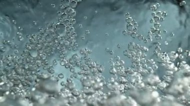 Super Slow Motion of Bubbling Water in Detail. Filmed on High Speed Cinema Camera, 1000 fps. Ultimate Underwater Perspective.