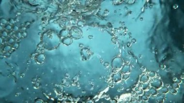 Super Slow Motion of Bubbling Water in Detail. Filmed on High Speed Cinema Camera, 1000 fps. Ultimate Underwater Perspective.