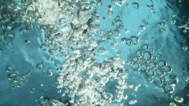 Super Slow Motion of Bubbling Water in Detail. Filmed on High Speed Cinema Camera, 1000 fps. Ultimate Underwater Perspective.