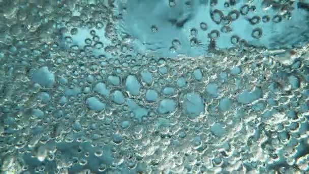 Супер Медленное Движение Пузырьковой Воды Воздухе Снято High Speed Cinema — стоковое видео