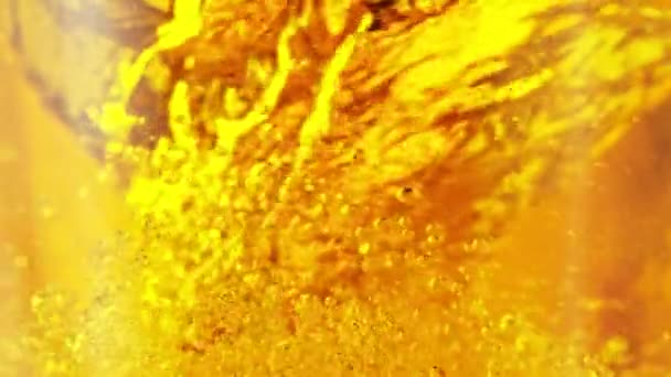 Super Slow Motion Pouring Beer Twister Shape Filmed High Speed — Stock Video