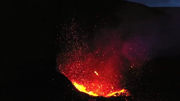 Aerial Panoramic Footage Meradalir Volcano Eruption Iceland 2022 Drone Footage — Stockvideo