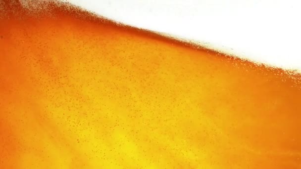 Super Slow Motion Macro Shot Beer Drink Close Filmed High — Vídeos de Stock