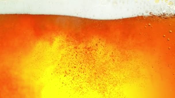 Super Slow Motion Macro Shot Beer Drink Close Filmed High — Vídeos de Stock
