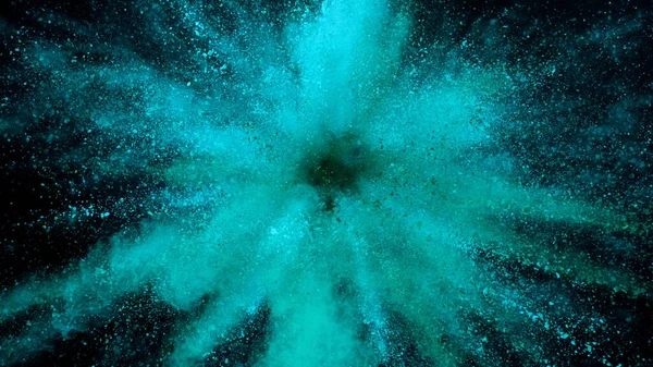 Färgat Pulver Explosion Isolerad Svart Bakgrund Abstrakt Närbild Damm Färgglada — Stockfoto