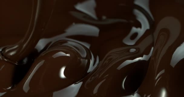 Super Slow Motion Pouring Dark Melted Chocolate Filmed High Speed — 图库视频影像