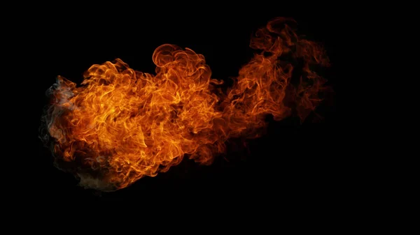 Abstract Vuur Vlam Ontploffing Achtergrond Geïsoleerd Zwarte Achtergrond — Stockfoto