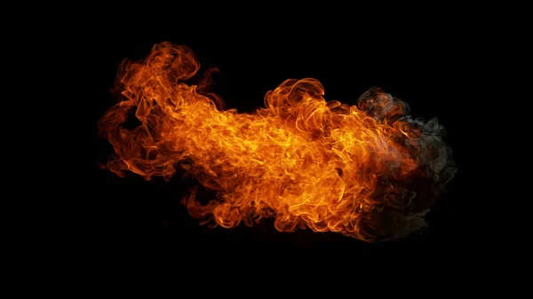 Abstract Blaze Fire Flame Blast Background Isolated Black Background — Stock Photo, Image