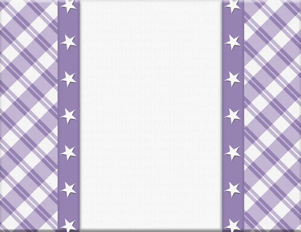 紫と白のお祝いメッセージ o のための星を持つフレーム — ストック写真
