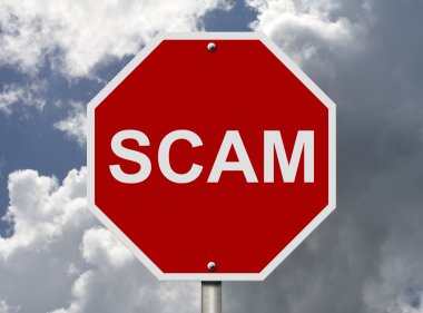Stop Sign with word Scam clipart