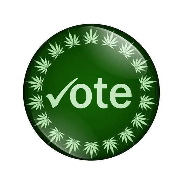 Vota per legalizzare il pulsante marijuana — Foto Stock