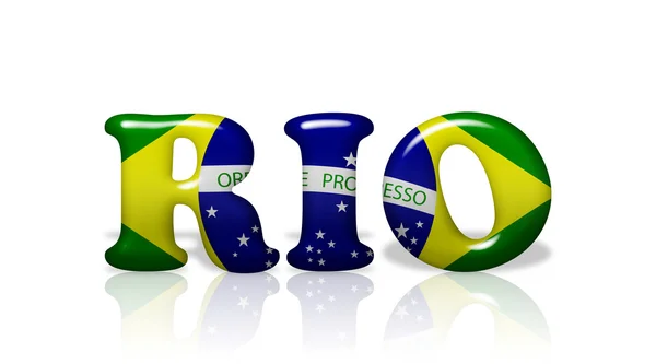 Rio in Brazil flag colors — Stock Photo, Image