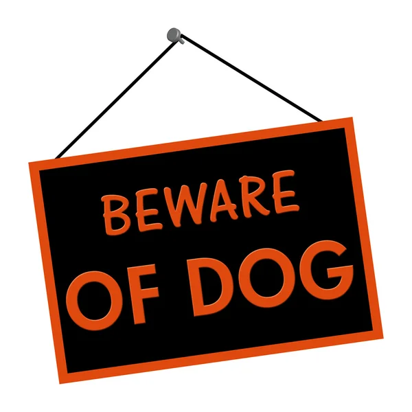 Uważaj na znak pies — Zdjęcie stockowe