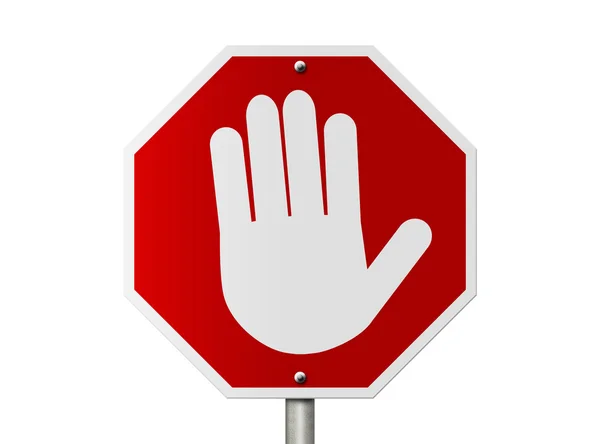 Stoppschild mit Handzeichen — Stockfoto