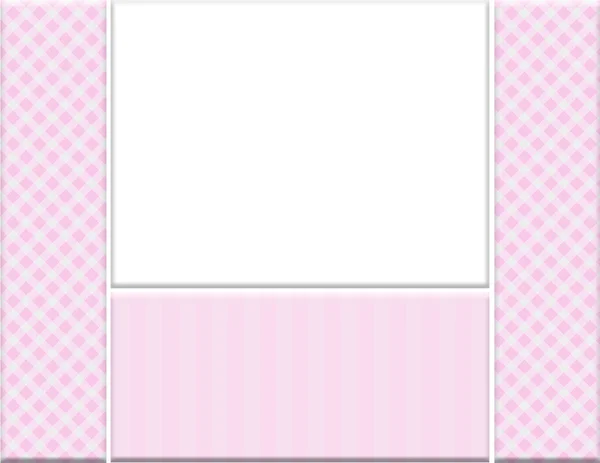Розовый клетчатый рамки празднования для вашего сообщения или приглашения — стоковое фото