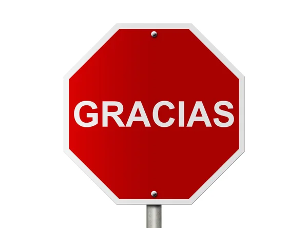 Alto Assine com palavra Gracias — Fotografia de Stock