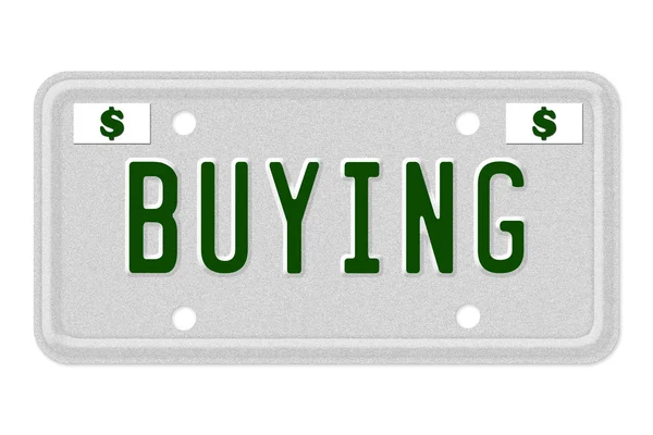 Comprar placa de licença de carro — Fotografia de Stock