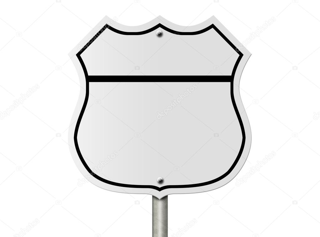 Blank interstate road sign