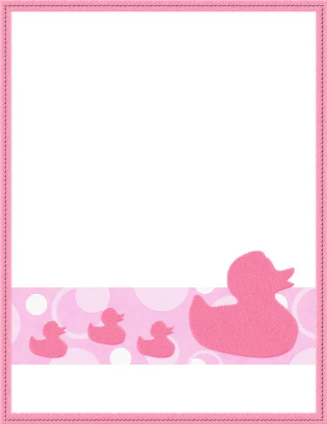Rosa och vita baby ram för ditt meddelande eller inbjudan — Stockfoto