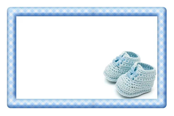 Baby Frame blu e bianco per il tuo messaggio o invito — Foto Stock