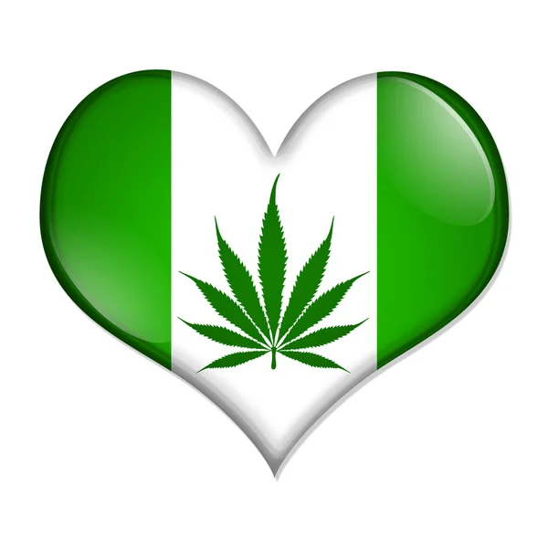 Amor marihuana botón —  Fotos de Stock
