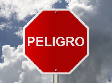 Dur işareti kelime Viktorya, tehlike ile