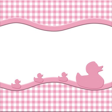 pembe ve beyaz bebek çerçevesi için mesaja veya davete
