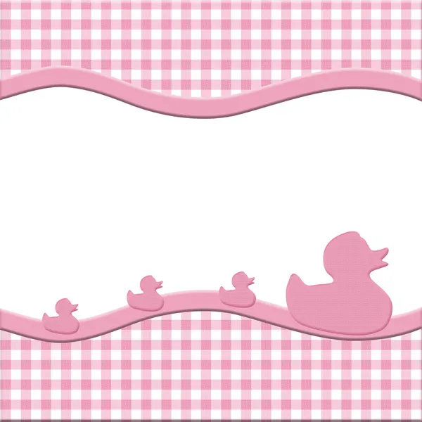 Baby Frame rosa e bianco per il tuo messaggio o invito — Foto Stock