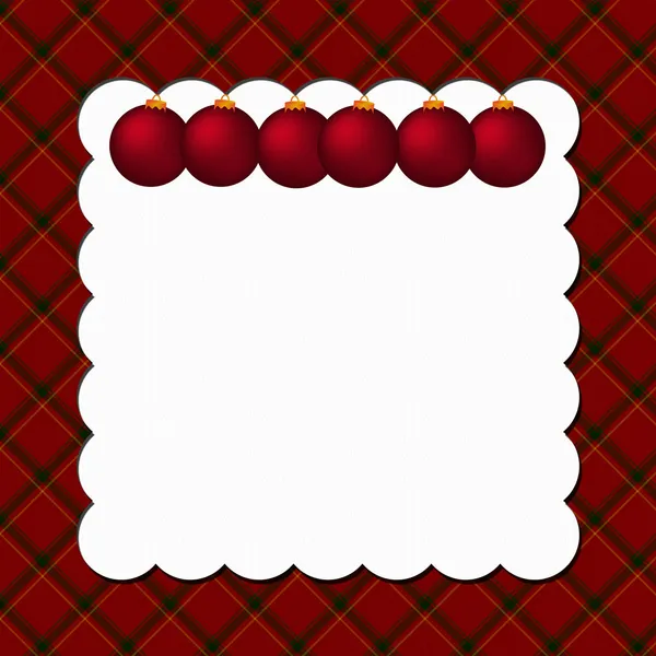 Christmas Plaid Background with Ornaments for your message or in — Stock Photo, Image