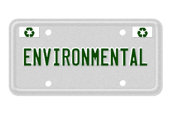 Placa de licença de carro ambiental — Fotografia de Stock