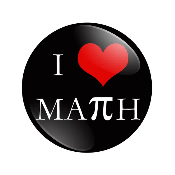 Ich liebe Mathe-Knopf — Stockfoto