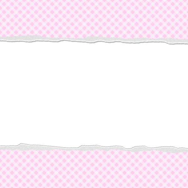 あなたのメッセージや招待状の背景を引き裂かれたピンクのギンガム チェック — ストック写真