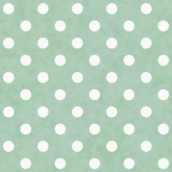 Fundo de tecido verde e branco Polka Dot — Fotografia de Stock