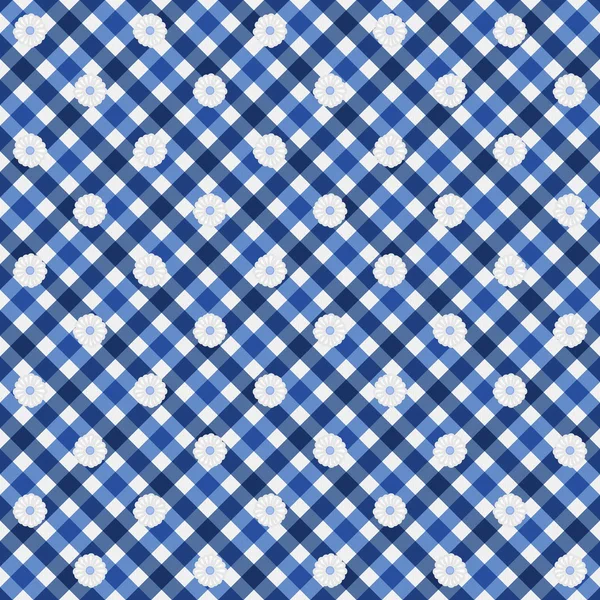 Blue Gingham Fabric Background — Stock Photo © karenr 11953488