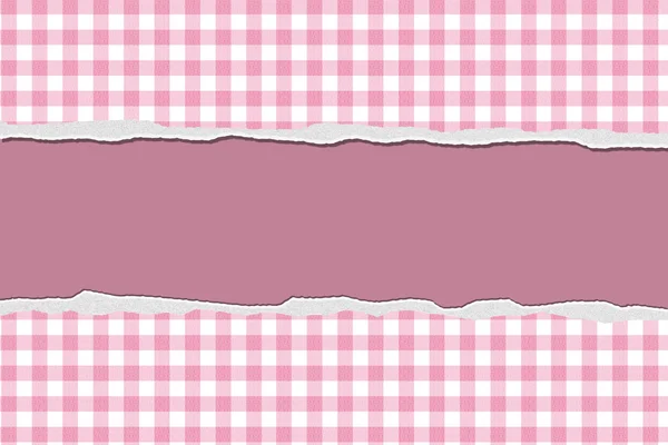 Bawełniany materiał w kratkę różowy baby ramki dla Twojej wiadomości lub zaproszenie — Zdjęcie stockowe