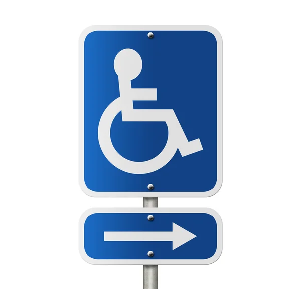 Handicap Signe de direction de stationnement — Photo