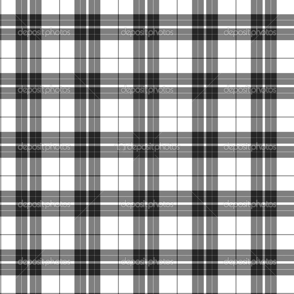 White and Black Plaid Fabric Background