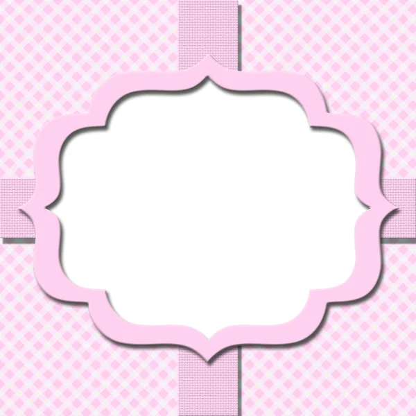 Gingham rose avec ruban fond pour votre message ou invitati — Photo