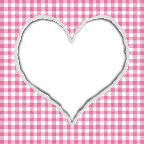 Pink Gingham Torn Background per il tuo messaggio o invito — Foto Stock